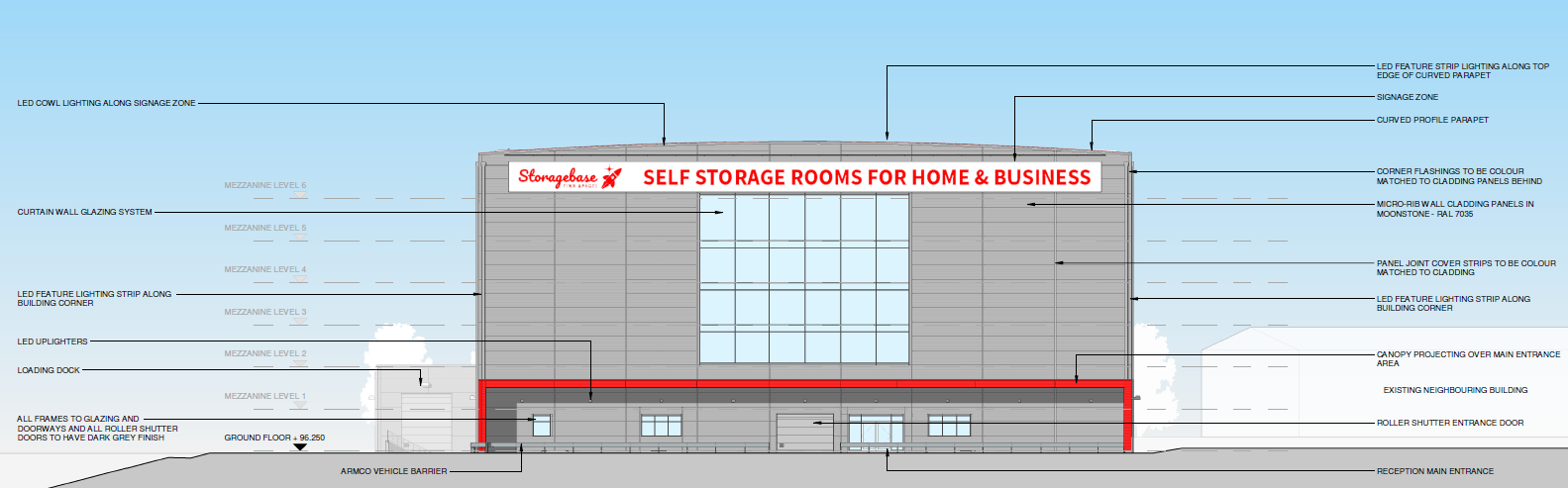Commercial planning permission for major self storage facility
